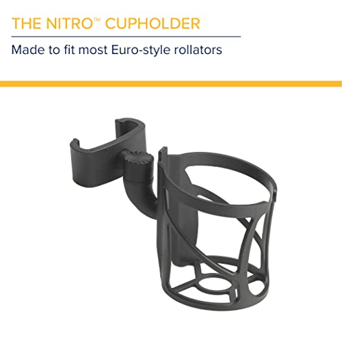 Drive Medical Nitro Clip-On Cup Holder For Walker Rollator, 6 X 4 X 3.5 Inch, Black #TOP1