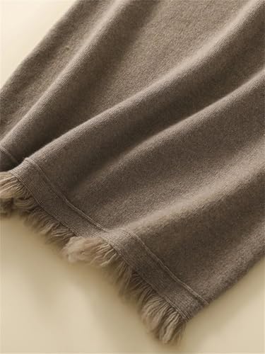 Women Tassel Wool Skirt Elastic Waist Solid Soft Warm Casual A-Line Skirts4