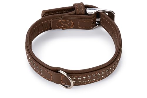 Karlie Halsband Vintage Strass L: 30 cm B: 17 mm braun zweireihig
