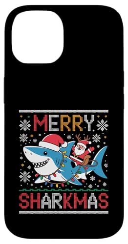 Merry Sharkmas AO[Z[^[ T^ CfBO V[N Cgt X}zP[X iPhone 14 p