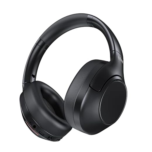 FIFINE fones de ouvido Bluetooth sem fio,fone de ouvido com cancelamento de ruído sobre a orelha e protetores auriculares macios,até 65 horas de reprodução,chamadas telefônicas -X3 Preto