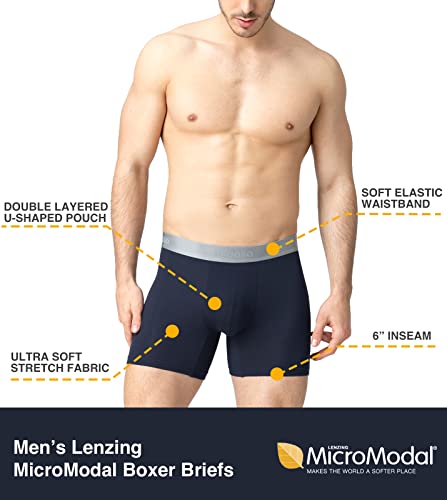 LAPASA Men's Boxer Briefs 3-Pack Cool MicroModal Stretch Underwear Trunks Comfort Soft Breathable M712
