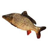 Xiyocadt Riesiges Fischkissen, 3D-Simulation, Fisch, Stofftier,lustige Fisch Kissen Großes,Simulations Fisch-Plüschtier lustiges Fischkissen, weiches Kuscheltier Kissen für Zuhause (40cm,Karpfen)