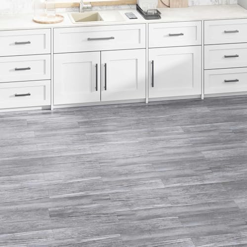 Lamas de PVC autoadhesivas para cubrir suelos antiguos con vinilo gris madera mate 2
