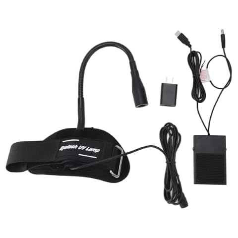 banapoy LED UV Nail Lamp, Portable Wrist Gel Nail Lamp 395-400nm Mini UV Nail Light with Foot Pedal Switch, UV Glue Curing Light for Nails Eyelash Extension Cover