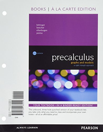 Precalculus: Graphs and Models, a Right Triangl... 013418890X Book Cover