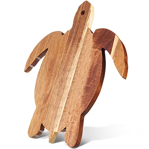 Tabla de cortar de madera de acacia redonda 30.5x25.4 cm miniatura 1