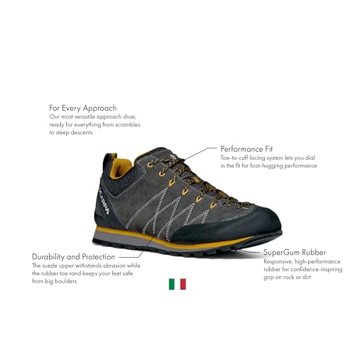 SCARPA Men's Crux Lightweight Suede Leather Approach Shoes for Hiking & Walking2