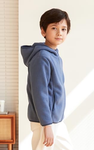 Kids Hooded Fleece Jacket Boys Girls Full Zip Hoodie Toddler Coat 3-12Years2