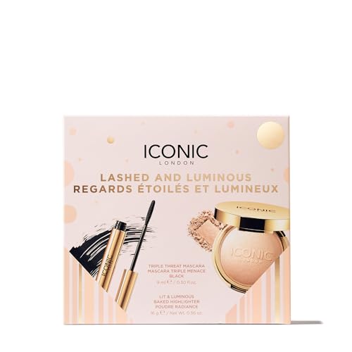 ICONIC LONDON Makeup Set for Natural Glow and Radiant Highlight, Perfect for Stocking Stuffers, Travel-Friendly, Cruelty-Free, Vegan Makeup