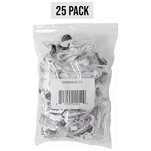 Soundnetic SNEB8WHT 25 Pack Bulk Classroom Disposable Stereo Earbuds White with Foam Earpads, Great for Schools, Libraries, Gyms, Hotels Cover
