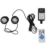 FOEERS Submersible LED Fountain Lights, 6W 500MA Waterproof Underwater Energy Saving for Fish Pond Tank Pool Water Garden