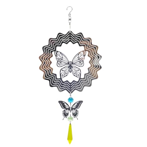 Garden Wind Spinner, 3D Wind Spinner, Garden Winds Spinners with Butterfly Design, Hanging Outdoor Kinetic Winds Spinners for Yard, Patio, Balcony Decoration