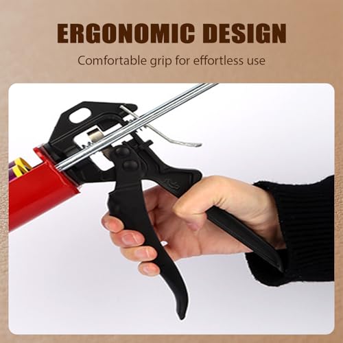 Pistola de calafateo manual aplicador adhesivo, agarre en T para cartucho de 400 ml, ideal para epoxi, acrílico, silicona, reparaciones del hogar y proyectos de bricolaje