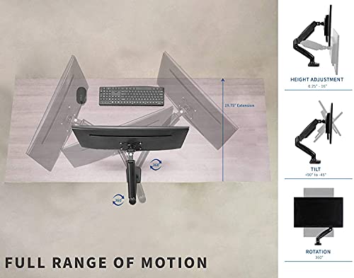 Image of Jin Office Single Monitor Gas Spring Arm |Supports 13-32 inch Screen| 10KG Weight Capacity, 1 Year Warranty| Height Adjustable Desk Mount| Spring Adjustment Monitor Stand| Tilt, Swivel, Rotation Features