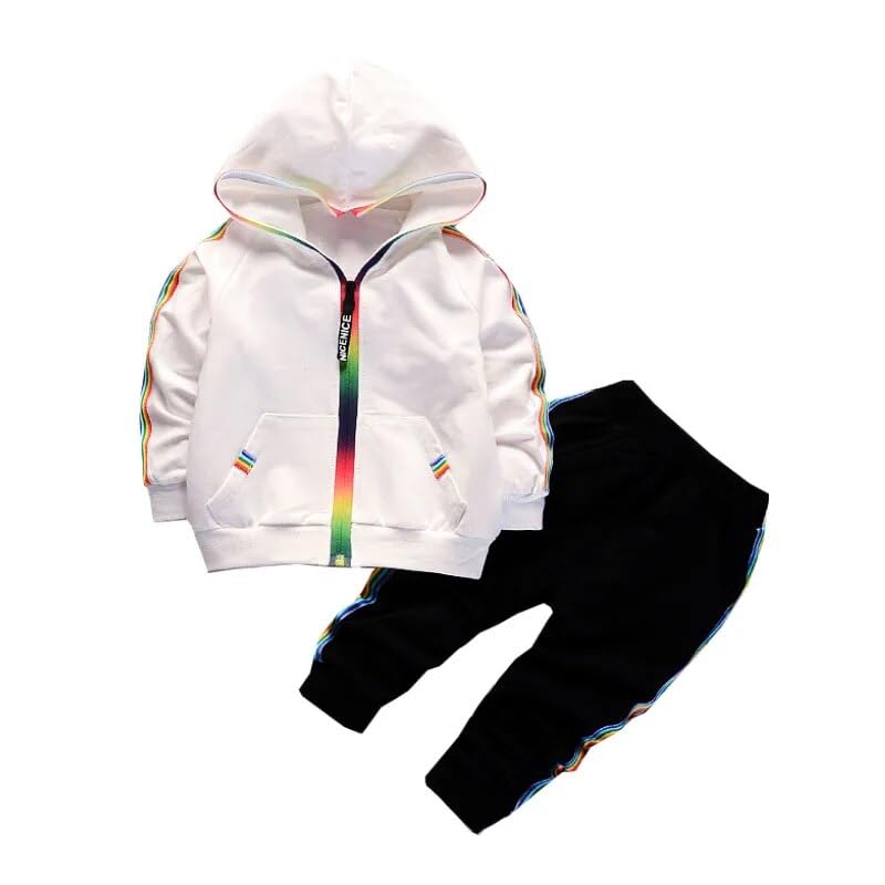 Bold N ElegantUnisex Kid Boy's and Girl's Knitted Zip Up Layered Sweatshirt Hoodie T-shirt and Pyjama Set