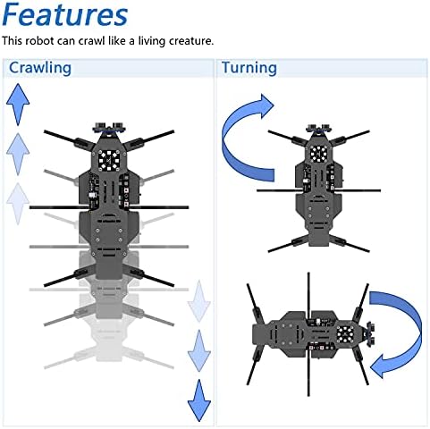 FREENOVE Robot Ant Kit (Compatible with Arduino IDE), Dot Matrix Expressions, Ultrasonic Obstacle Avoidance, Colorful Lights, IR Remote, App, STEM Project