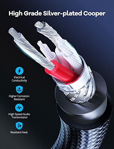 Vioy 1/4 To Dual Rca Audio Cable [3.3Ft], Gold Plated Copper Shell Heavy Duty 6.35Mm Quarter Inch Male Trs Jack To 2 Rca Phono Male Stereo Y Insert Splitter Adapter…… #TOP2