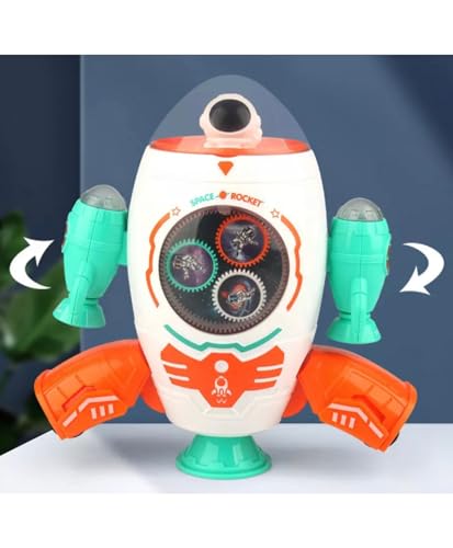 Image of Goyal's Space Rocket 360 Rotation Robot Toys, Gear Rotation Space Shuttle Toys with Light & Music for 3+ Years