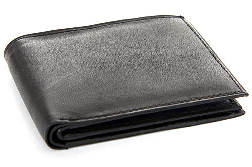 Men's Leather Bifold 9 Credit Card Slots Wallet 3.5x4.5 inches3