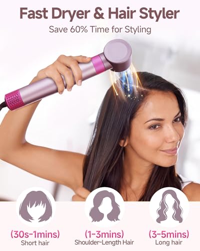  5 in 1 Hair Dryer Brush WindBlow Magic Styler, Professional 110,000 RPM High-Speed Turbo Blow Dryer Brush, Suitable for