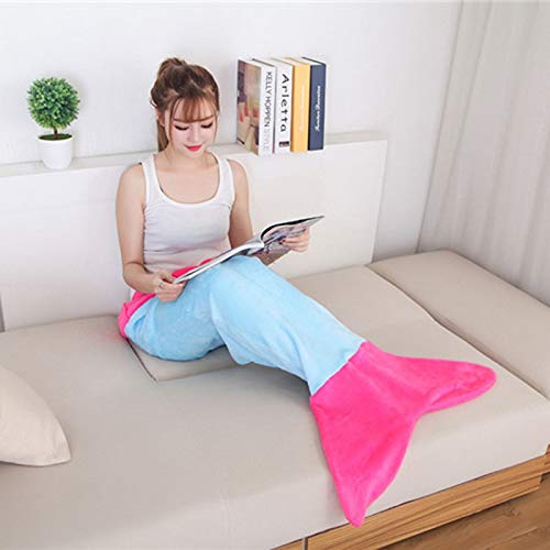 lliang Manta Sirena Manta de Sirena para la Cola de la Cama Tirar Plaid Felpa en sofá Cama esponjosa colchas de Punto niños y Manta de Adulto