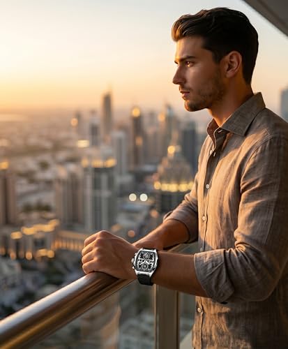 Image of V2A Impact-KUBIX 5410 Analog-Digital Watch for Men | Trendy Tonneau Shape | Bold Fashion Performance Watch with 3 Time Zones, Countdown, 50M Water Resistance, Alarm & Stopwatch