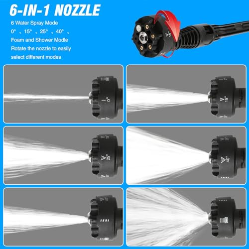 Hogedrukreiniger, 200 bar, 3500 W, hogedrukreiniger, 18 V, draagbaar, draadloos, borstelloos, kan op 6 tot 10 meter worden gespoten - Afbeelding 3