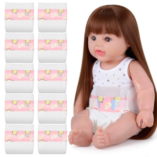 Abaodam 10 Pièces de Couche de poupée Petit Filles Enfants Accessoires Notre Couches pour poupées Décorations pour poupées vêtements de bébé Reborn...