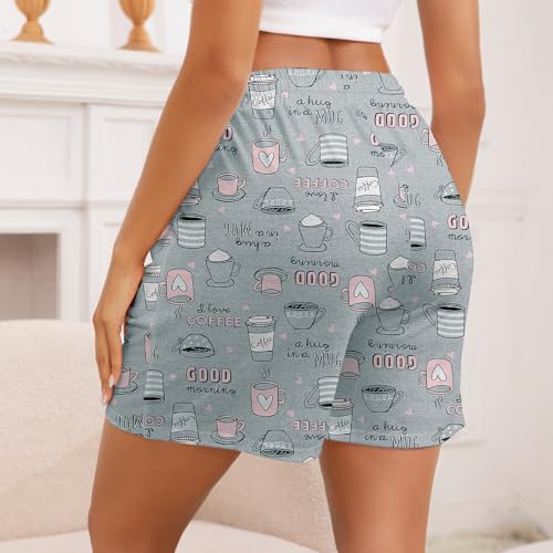 Image of American Trends 3 Pack Pajama Shorts Women Casual Elastic Waist Comfy Printed Sleep Lounge Shorts for Women PJ Bottoms