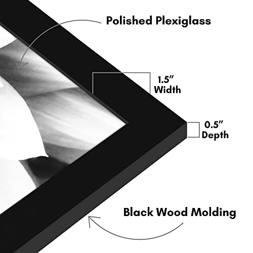 Americanflat 20x28 Picture Frame with Polished Plexiglass - Black Picture Frame - Wide Photo Frames Made of Engineered Wood for Vertical or Horizontal Wall Display - Epic Collection - Black