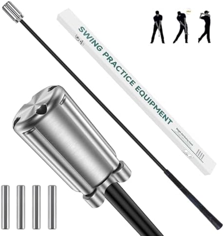 MIKOSI Golf Swing Trainer Aid, Weighted Golf Grip Trainer for Improve Swing Speed and Chipping Hitting, Adjustable Weight System for Golf Speed Training Warmup Aid for Men and Woman