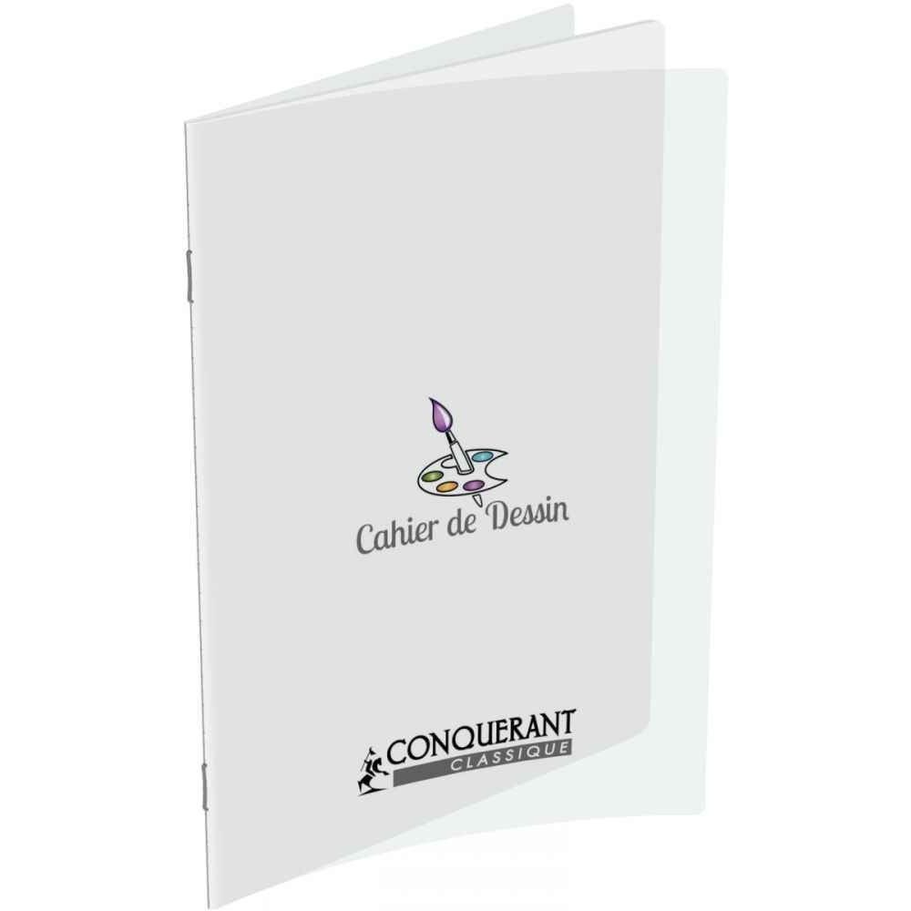 Conquérant 48864 Cahier Classique Papier Dessin Couverture Polypropylène Transparente A5+ Papier Vert