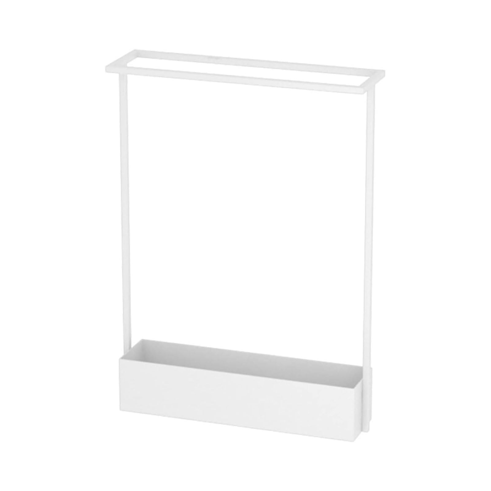 Porte-parapluies rectangulaire en fer forgé blanc idéal comme organisateur pour la maison