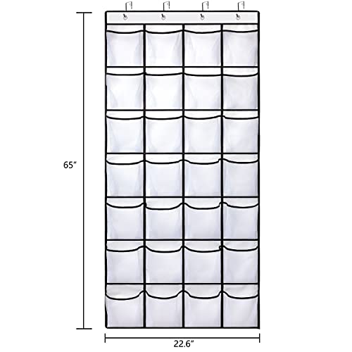 Regeleto Regelogo 28 Large Pocket Over The Door Shoe Organzier, Hanging Shoe Rack For Door Large Capacity Shoe Organizer Holder With 4 Metal Hooks thumb #1