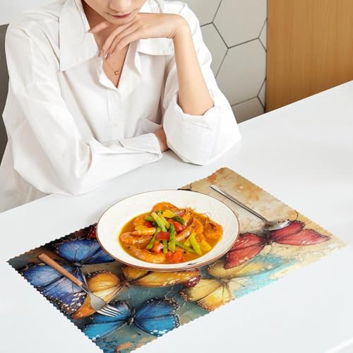 Sets de table colorés papillons 30x45cm pour salle à manger - 7