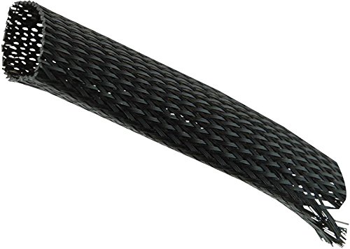 Manga trenzada expandible para agrupar mazos de cables gruesos, Pro Power PET40 negra de 10 m