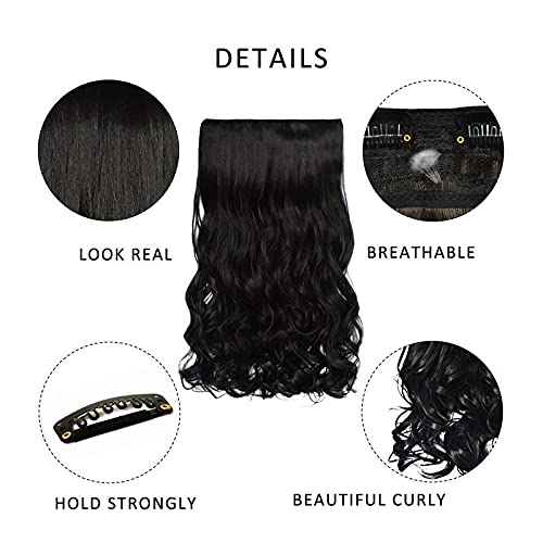 Image of Chaam 5 Clip Head 1 Piece Cotton Lace Curly Wave Hair Extensions For Women With Matt Finish No Extra Shine Hair Extensions For Girls (110 Gram)