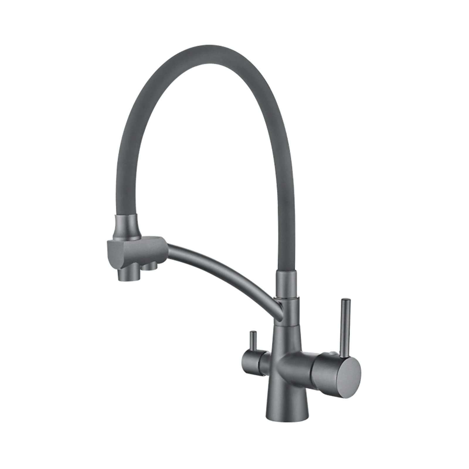 Kitchen Faucet Water Filter Faucets Dual Spout Mixer Purification Feature Taps,Precise Control(L4855U-12)