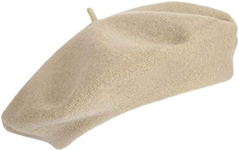 VISKEY Women Girls French Beret Casual Classic Solid Color Winter Cap, Beige