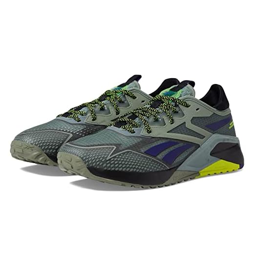 Reebok Men's Nano X2 Tr Adventure Cross Trainer, Harmony Green/Black/Solar Acid Yellow, 12
