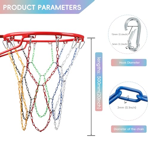 Image of Basketball Net Heavy Duty Replacement,Carbon Steel Chain Basketball net