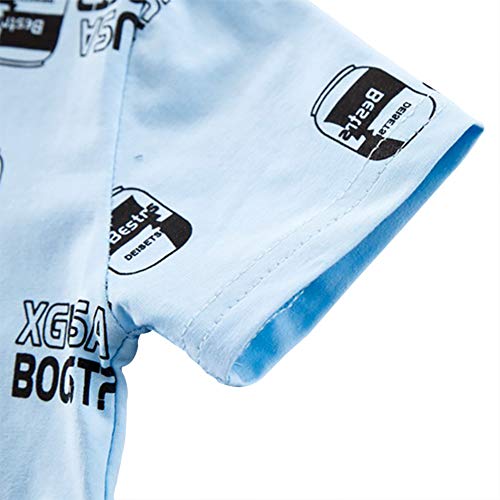 BAOBAOLAI Roupas para bebês meninos Camisetas estampadas com lapela e shorts Roupas de verão