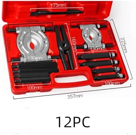 14-Piece Adjustable Bearing Puller Set - Mechanical Double Disc Separator & Gearbox Remover Tool Kit with Storage Box for Easy Organization and Use