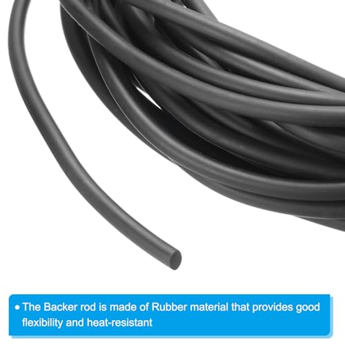 Image of PATIKIL 13 /64 Inch x 32.8 Feet Backer Rod, Hard Solid Nitrile Rubber Rope Caulk Crack Gaps Joint Filler Weather Stripping for Home Construction, Industrial Equipment Gasket DIY,Black