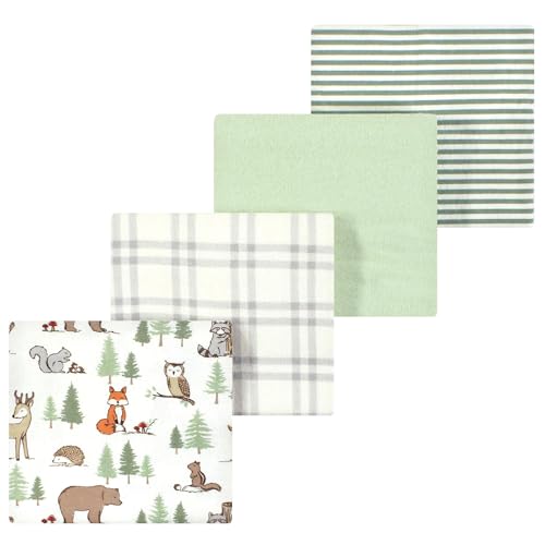 Image of Luvable Friends Little Treasure Flannel Receiving Blankets 4pk