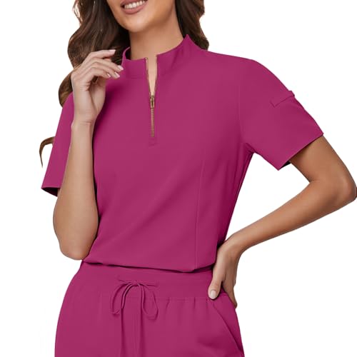 Gargey Scrubs for Women - Zip Front Top & Flare Pant Stretch Nursing Women’s Scrubs Set Medical Uniform - image 4
