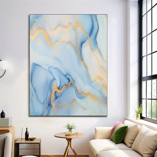 Cuadro de mármol azul claro 60x80cm ideal para crear un dormitorio relajante