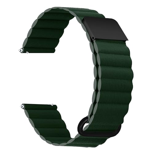 Image of ACM Watch Strap 20mm compatible with Compaq Q Watch Smartwatch | Magnetic Leather Luxury Belt Band