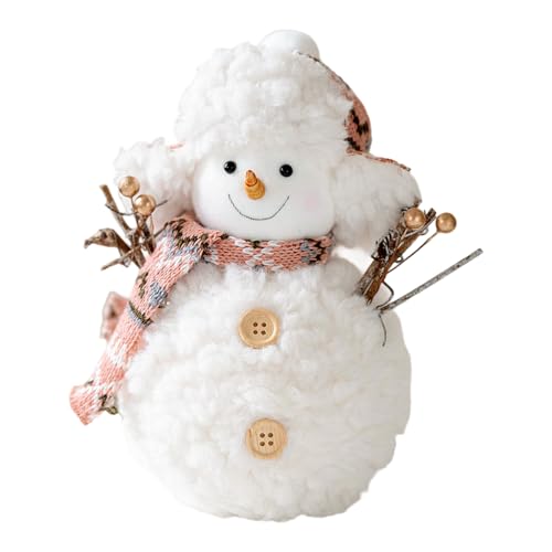 Dasbsug Figura di bambola di pupazzo di neve lavorata a maglia per piccoli spazi Festival accento anno ornamento decorativo per tavoli multiuso festival peluche display